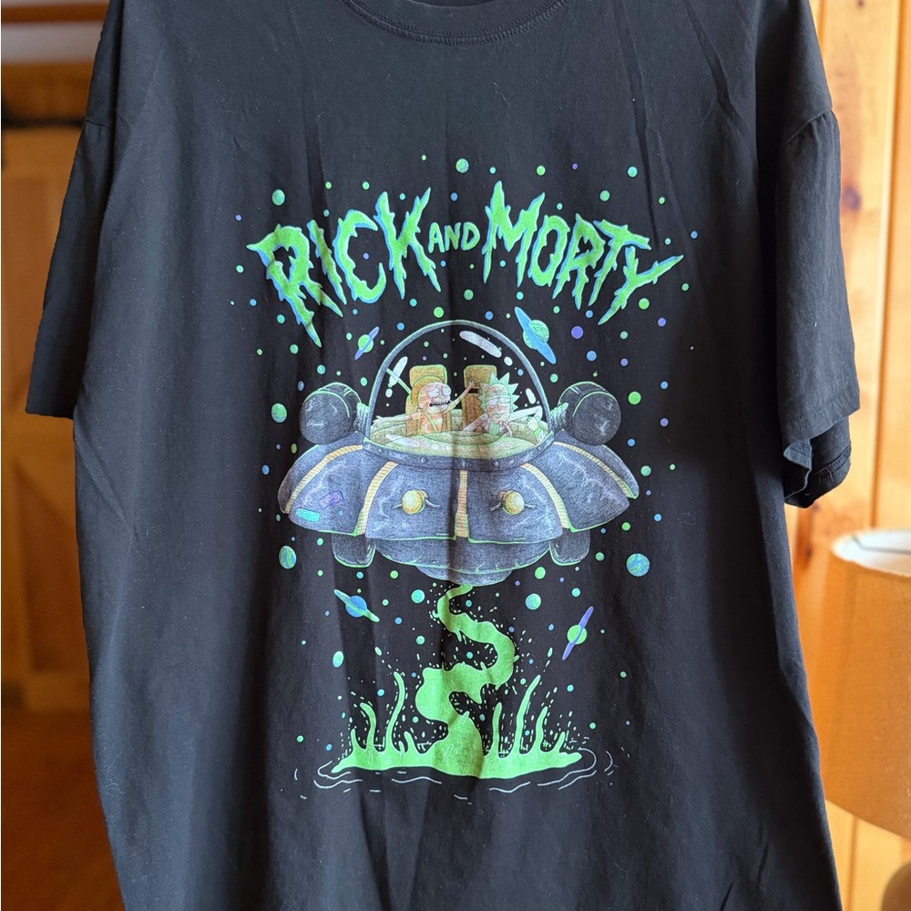 Cartoon Network Black Tee with Rick and Morty Graphic